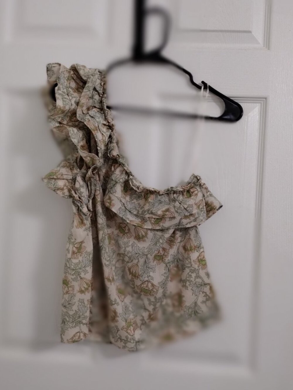 Happy Nature One Shoulder Floral Ruffle Top Women’s Medium Cottagecore Boho - Picture 4 of 8